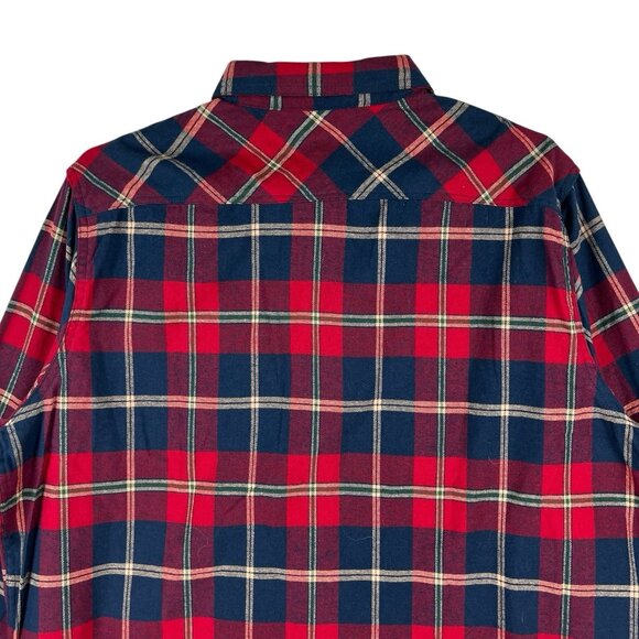 Berkley Jensen Men's Rio Red Blue Flannel Plaid Shirt Size XXL Long Sleeve NWT - Picture 4 of 12